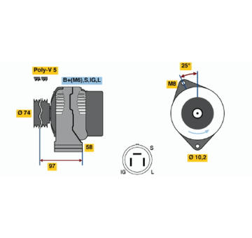 generátor BOSCH 0 986 037 011