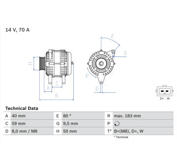 generátor BOSCH 0 986 038 070