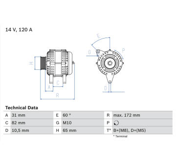 generátor BOSCH 0 986 038 180