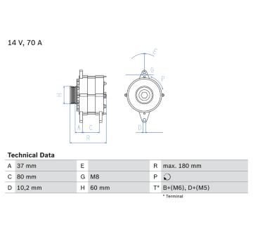 generátor BOSCH 0 986 038 401