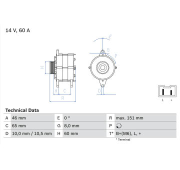 Alternátor BOSCH 0 986 038 851