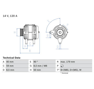 generátor BOSCH 0 986 038 950