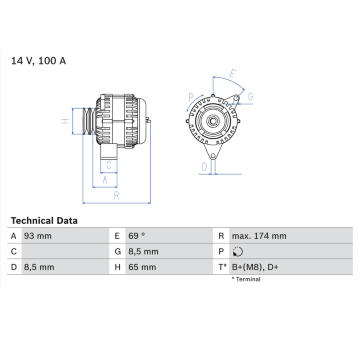 generátor BOSCH 0 986 039 180