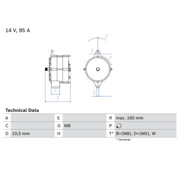 generátor BOSCH 0 986 040 280