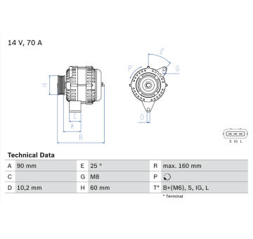 generátor BOSCH 0 986 040 461