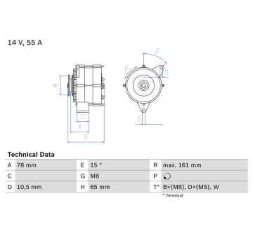 generátor BOSCH 0 986 041 630