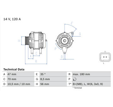 Alternátor BOSCH 0 986 043 091