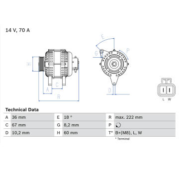 generátor BOSCH 0 986 043 101