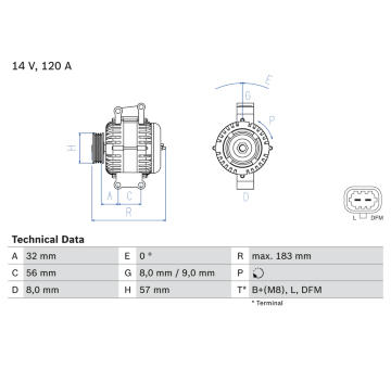 generátor BOSCH 0 986 044 020