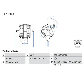 Alternátor BOSCH 0 986 044 651