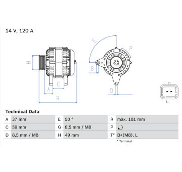 generátor BOSCH 0 986 045 101