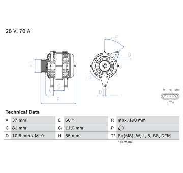 generátor BOSCH 0 986 045 160