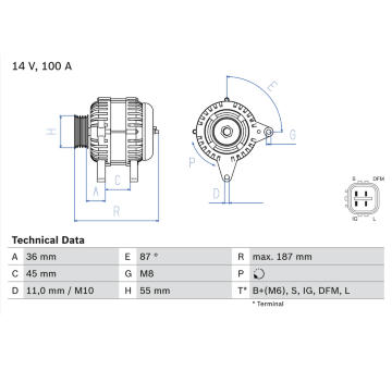 generátor BOSCH 0 986 046 120