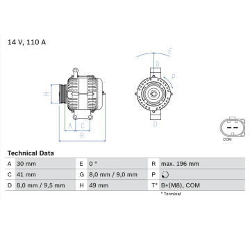 generátor BOSCH 0 986 046 130