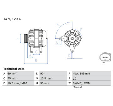 generátor BOSCH 0 986 046 170