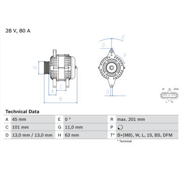 generátor BOSCH 0 986 046 290