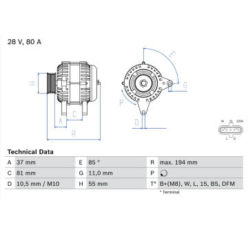 generátor BOSCH 0 986 047 410