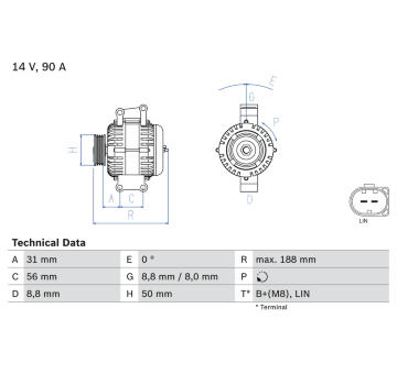 Alternátor BOSCH 0 986 047 840