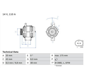 generátor BOSCH 0 986 048 750