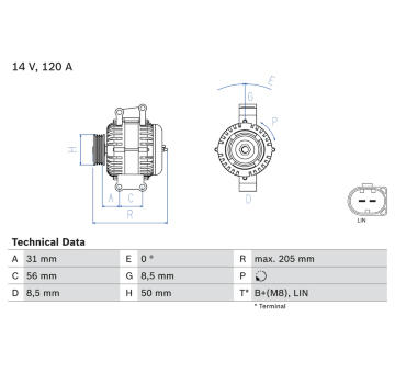 generátor BOSCH 0 986 049 010