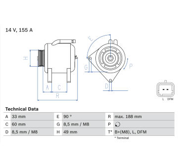 generátor BOSCH 0 986 049 450