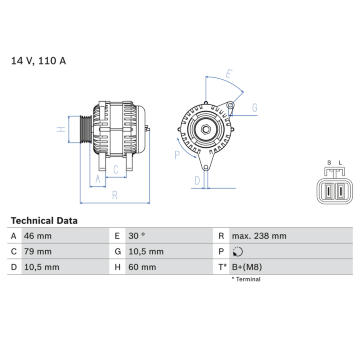 generátor BOSCH 0 986 049 500