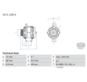 generátor BOSCH 0 986 049 670