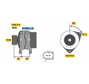 generátor BOSCH 0 986 080 070