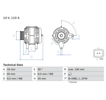 generátor BOSCH 0 986 080 140