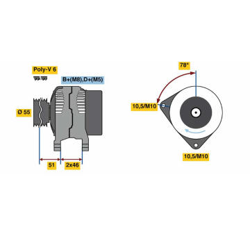 generátor BOSCH 0 986 080 530