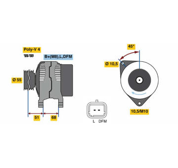 generátor BOSCH 0 986 080 680