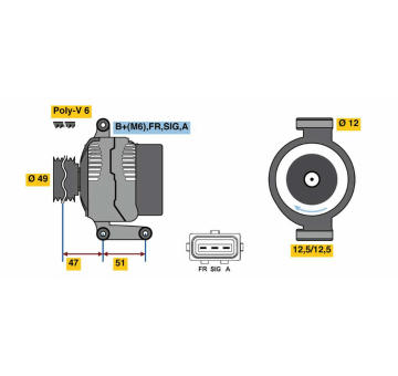 generátor BOSCH 0 986 080 750