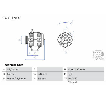 Alternátor BOSCH 0 986 081 120