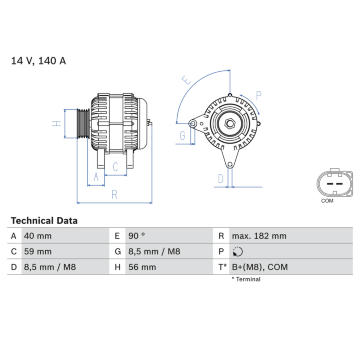 generátor BOSCH 0 986 081 180