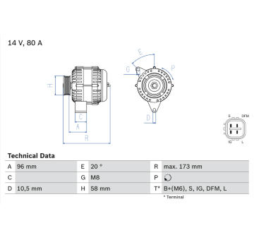 generátor BOSCH 0 986 082 040