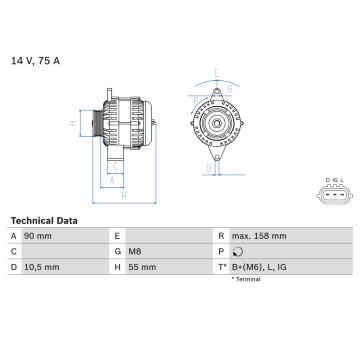 generátor BOSCH 0 986 082 830