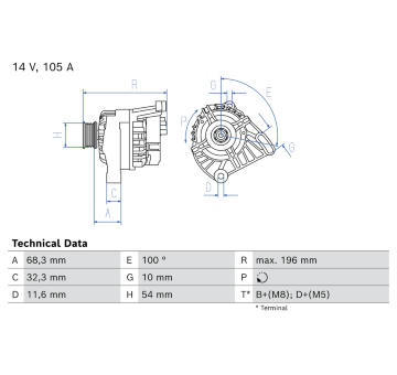Alternátor BOSCH 0 986 086 860