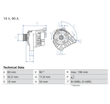 Alternátor BOSCH 0 986 086 870