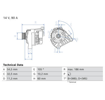 Alternátor BOSCH 0 986 087 080