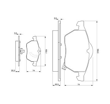 Sada brzdových destiček, kotoučová brzda BOSCH 0 986 424 461