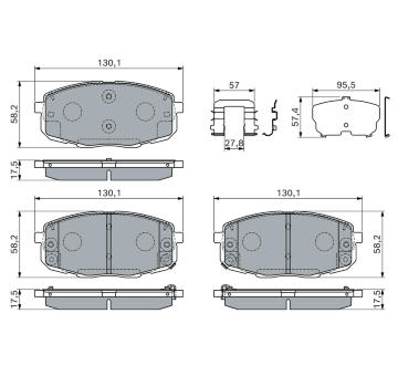 Sada brzdových destiček, kotoučová brzda BOSCH 0 986 460 168