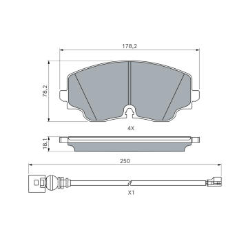 Sada brzdových destiček, kotoučová brzda BOSCH 0 986 460 226