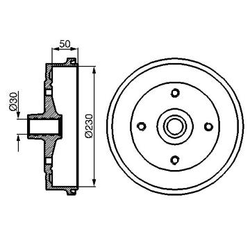 Brzdový buben BOSCH 0 986 477 030