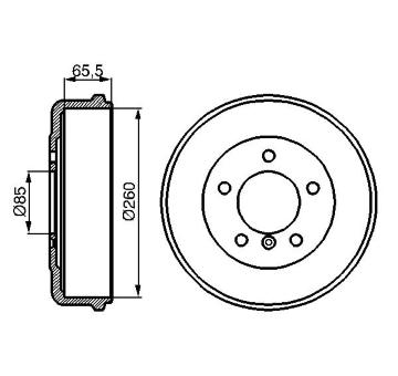 Brzdový buben BOSCH 0 986 477 038