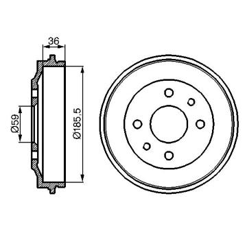 Brzdový buben BOSCH 0 986 477 055