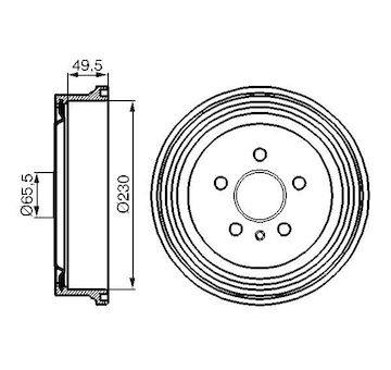 Brzdový buben BOSCH 0 986 477 104