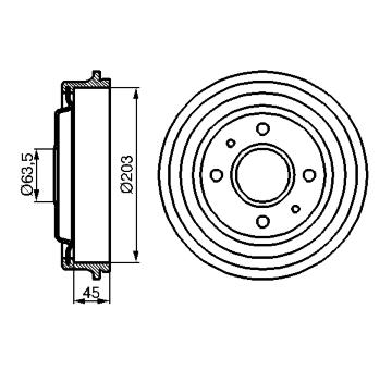 Brzdový buben BOSCH 0 986 477 115