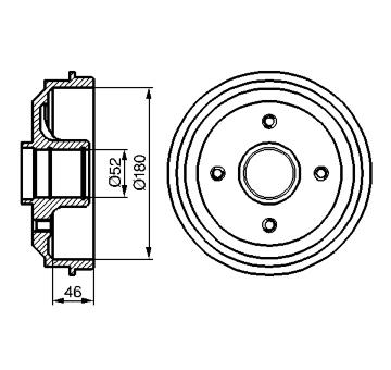 Brzdový buben BOSCH 0 986 477 116