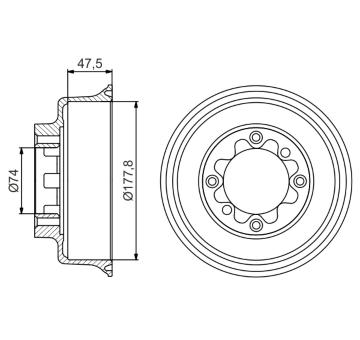 Brzdový buben BOSCH 0 986 477 154
