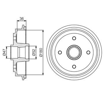 Brzdový bubon BOSCH 0 986 477 187